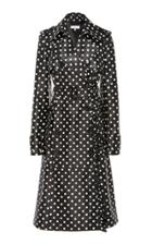 Michael Kors Collection Polka-dot Ruffled Leather Trench Coat