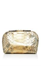 Metalskin Burnished Metallic Snakeskin Two Way Zip Pochette