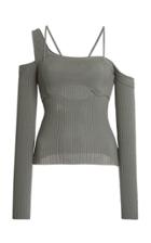 Jacquemus Figuerolles Asymmetric Ribbed-knit Top
