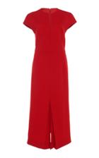 Victoria Beckham Pleated Wool Crepe Dress