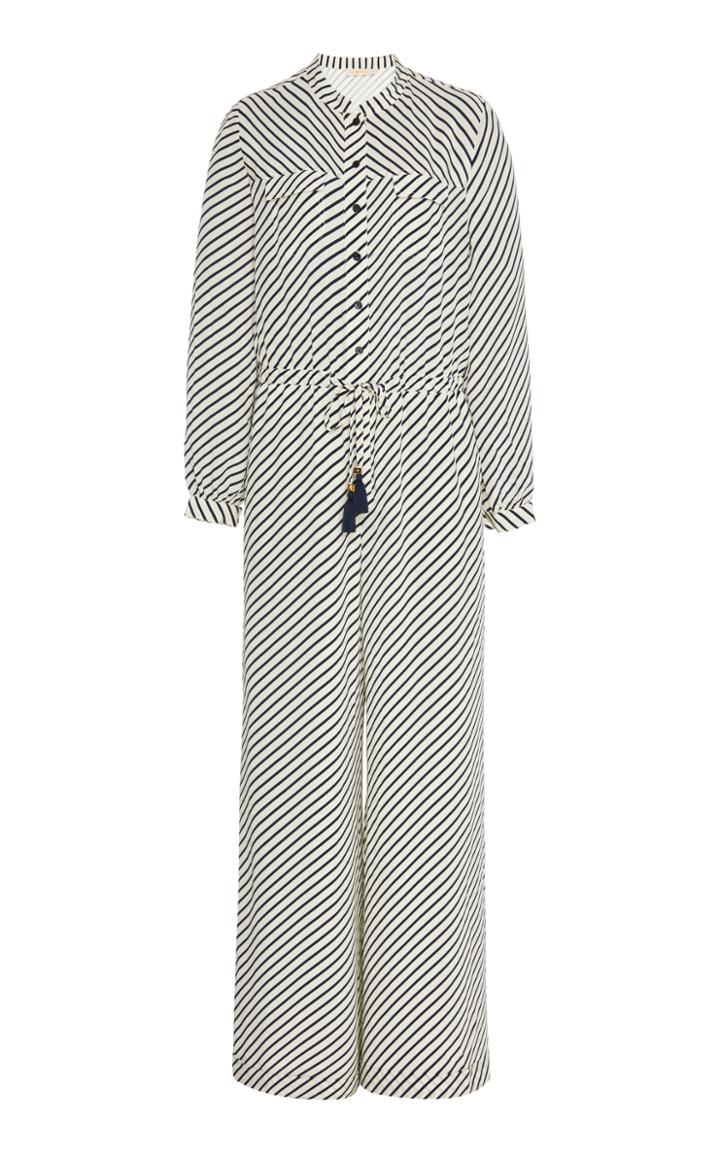 Tory Burch Striped Silk Jumpsuit