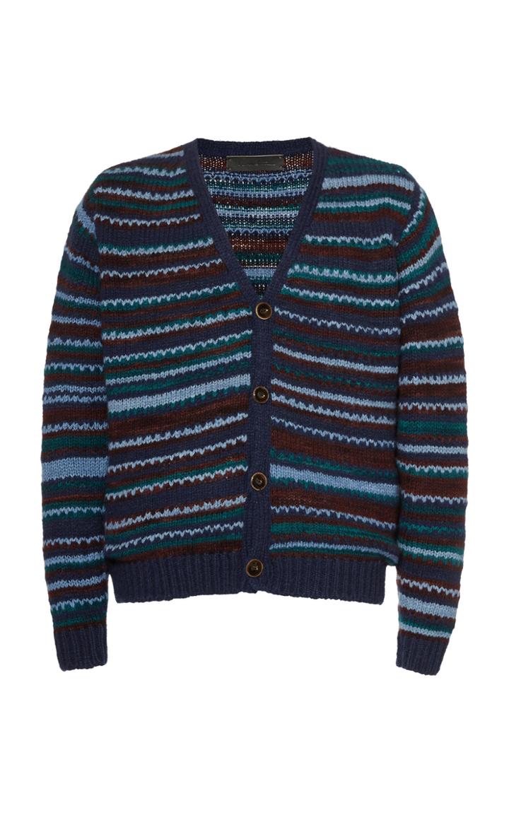 The Elder Statesman Television Striped Cashmere Cardigan
