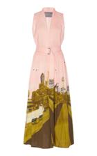 Lela Rose Printed Poplin Belted Dress