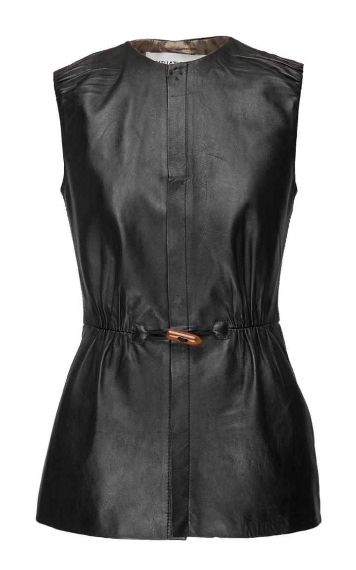 Situationist Sleeveless Leather Top