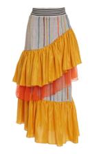 Rahul Mishra Knit Ruffled Long Skirt