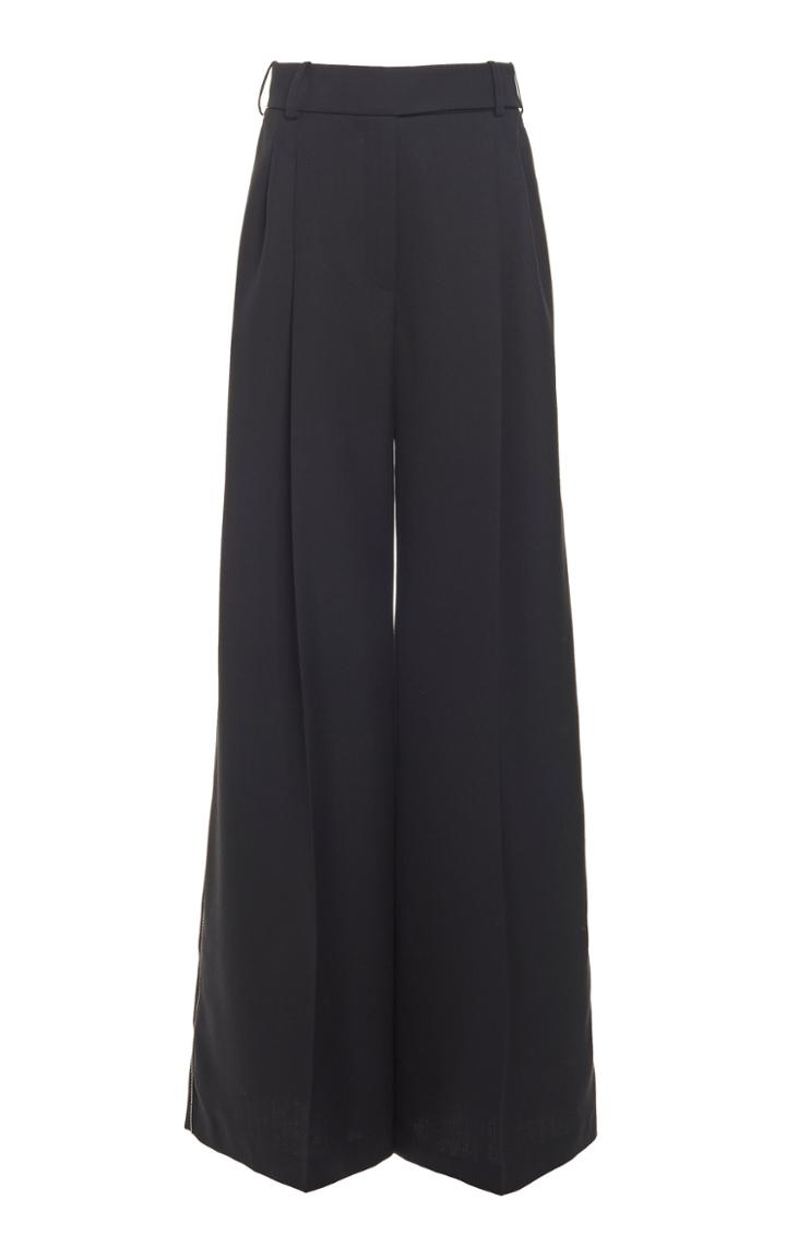 Moda Operandi Alexandre Vauthier Crystal-piped Wool Wide-leg Pants