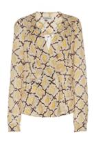 Moda Operandi Alexandre Blanc Patterned Silk Wrap Blouse Size: 38