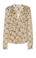 Moda Operandi Alexandre Blanc Patterned Silk Wrap Blouse Size: 38