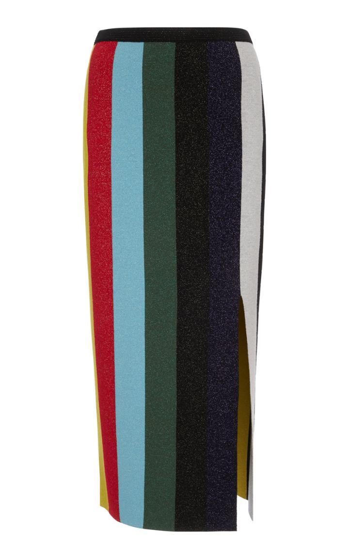 Diane Von Furstenberg Metallic Knit Pencil Skirt