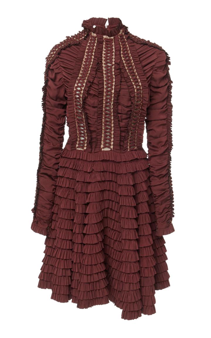 Zimmermann Resistance Ruched Tiered Silk-blend Mini Dress