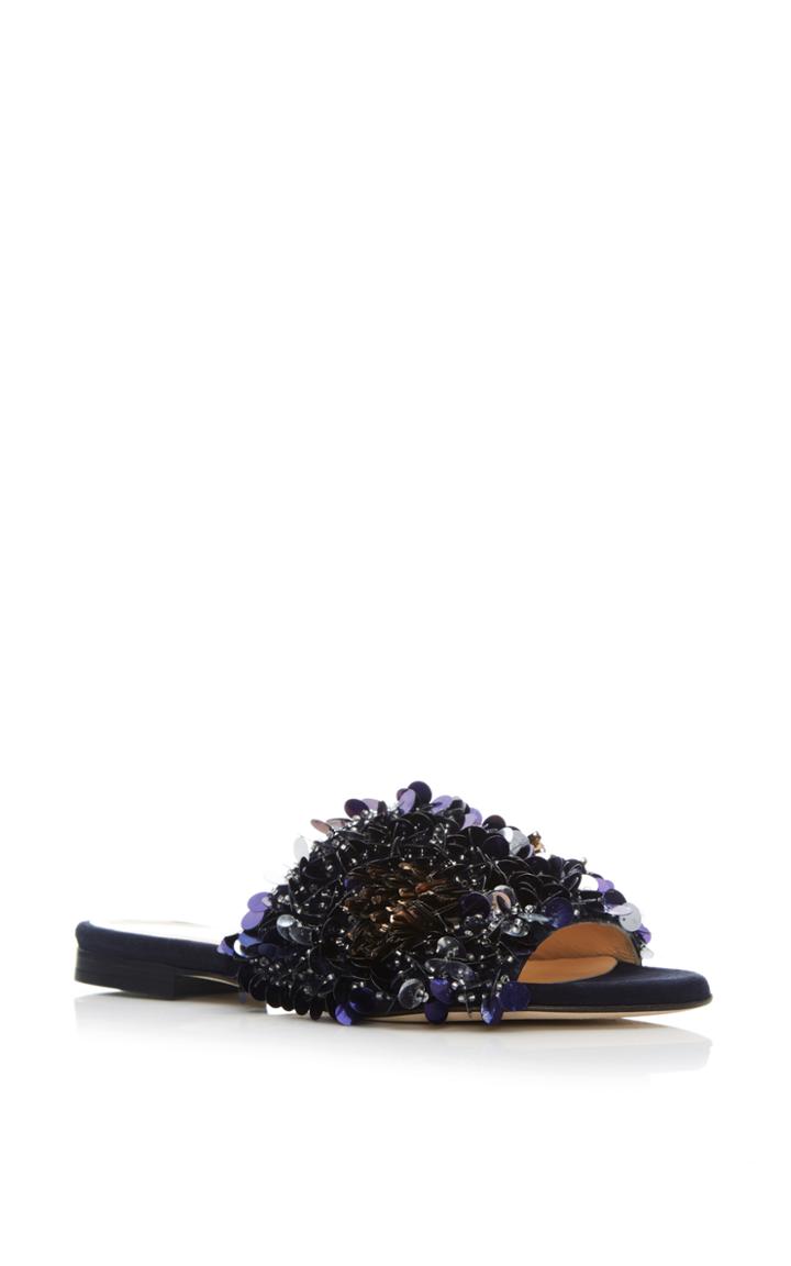 Monique Lhuillier Talia Embroidered Slide