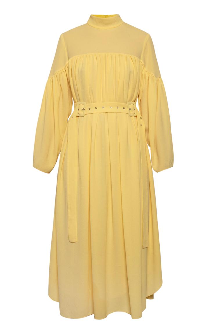 Anna October Mila Sheer Yoke Belted Dress