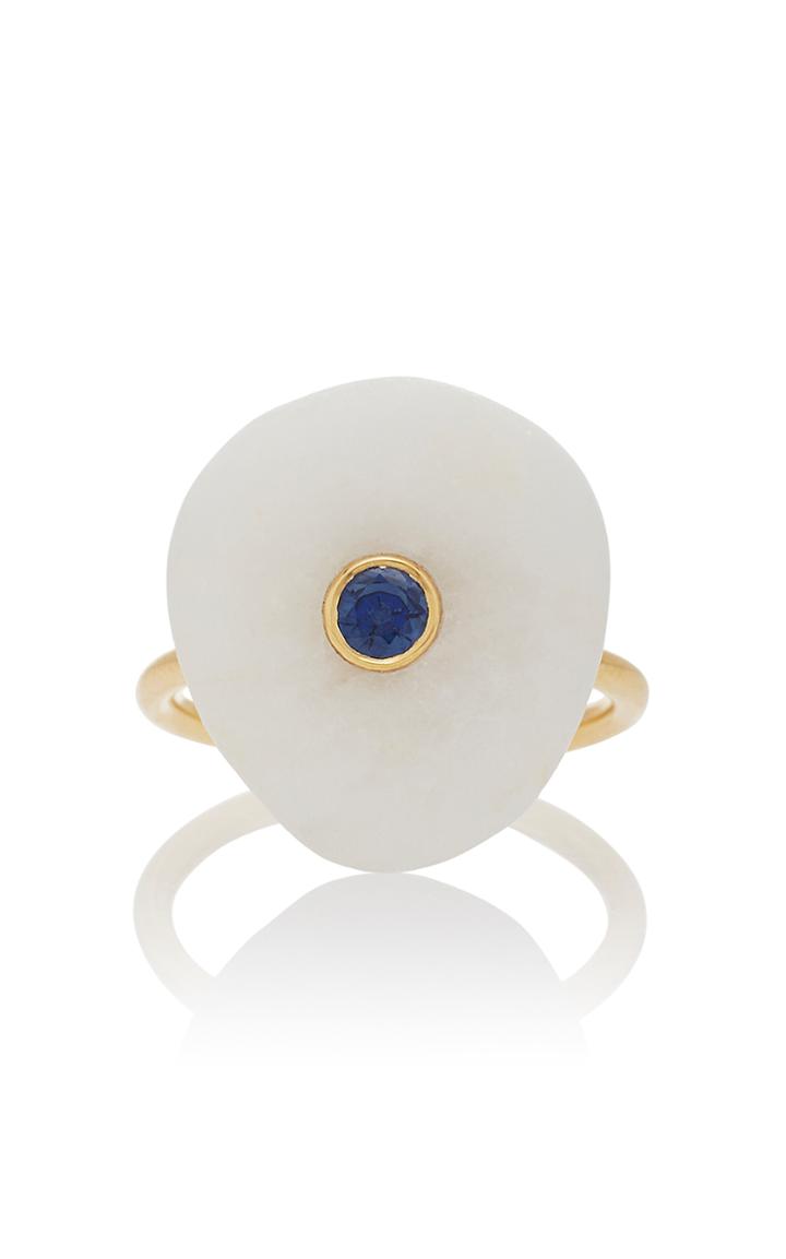 Cvc Stones M'o Exclusive: 18k Gold Beach Stone And Sapphire Sea Ring