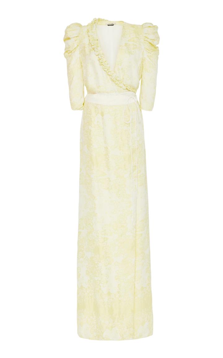 Hellessy Lita Puff Shoulder Jacquard Wrap Dress