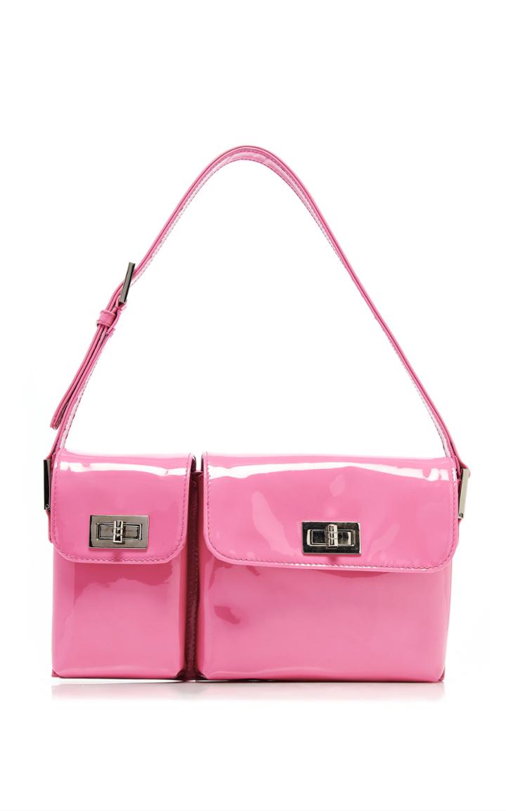 By Far Billy Dual Pouch Patent Leather Shoulder Bag
