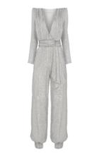 Raisa Vanessa Silver Strassed Jumpsuits With Belt