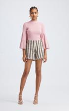 Moda Operandi Oscar De La Renta Mid-rise Frayed Hem Plaid Short