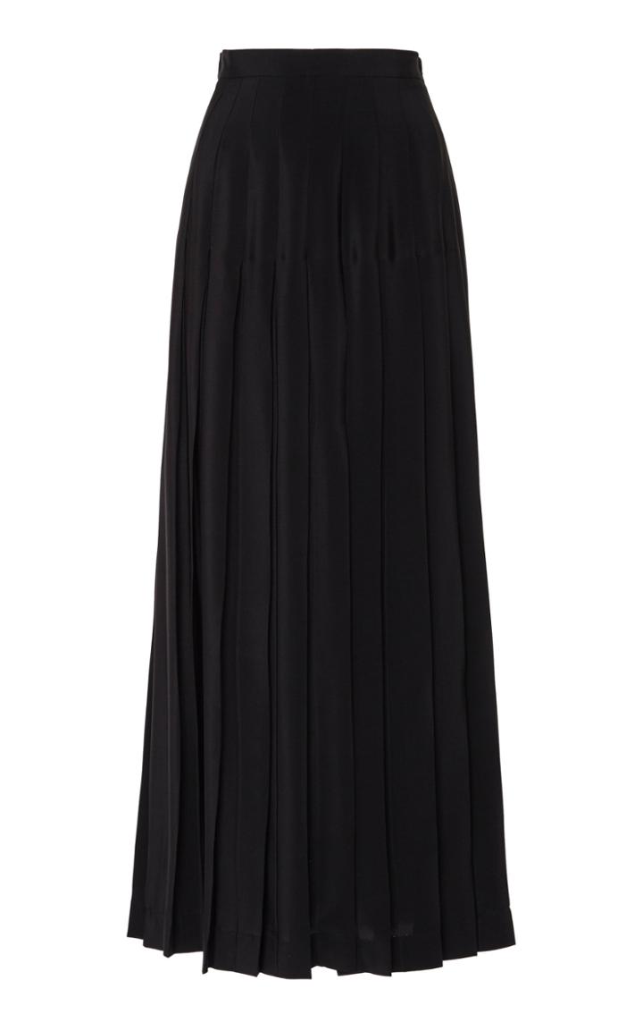 Giambattista Valli Pleated Silk Maxi Skirt