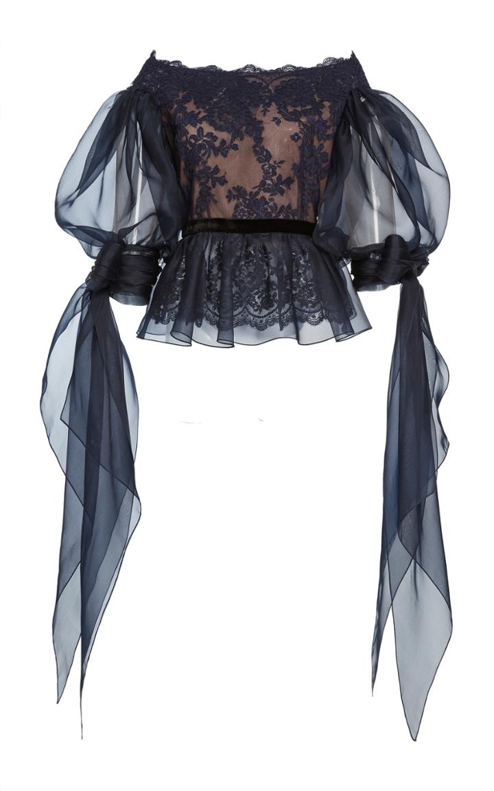Marchesa Off The Shoulder Lace Top