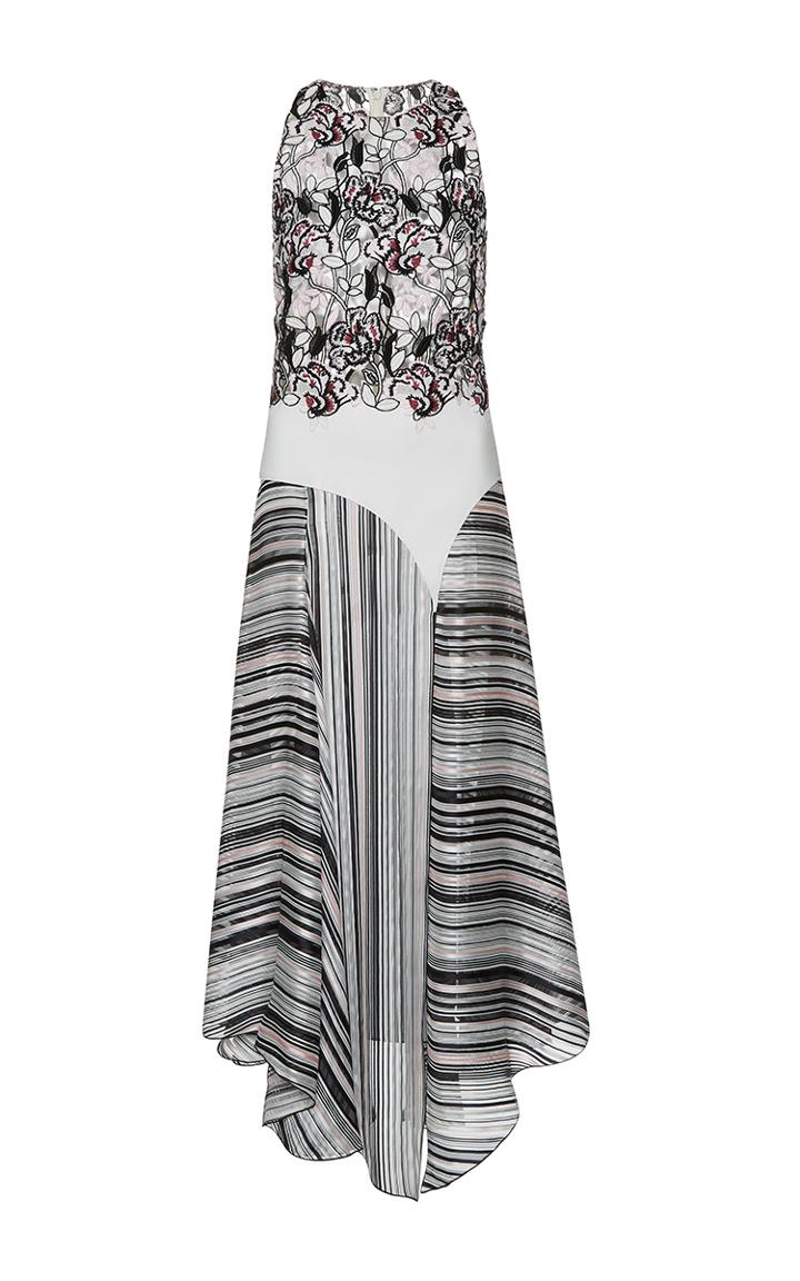 Giambattista Valli Asymmetrical Hem Floral Embroidered Dress