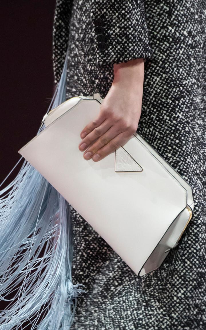 Moda Operandi Prada Structured City Calf Leather Clutch