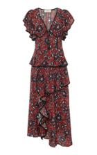 Sea Tallulah Floral-print Silk Crepe De Chine Midi Dress