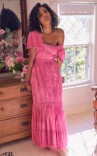 Moda Operandi Loveshackfancy Norma Lace-trimmed Embroidered Cotton Maxi Dress