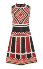 Red Valentino Crochet Embroidered Leather Dress