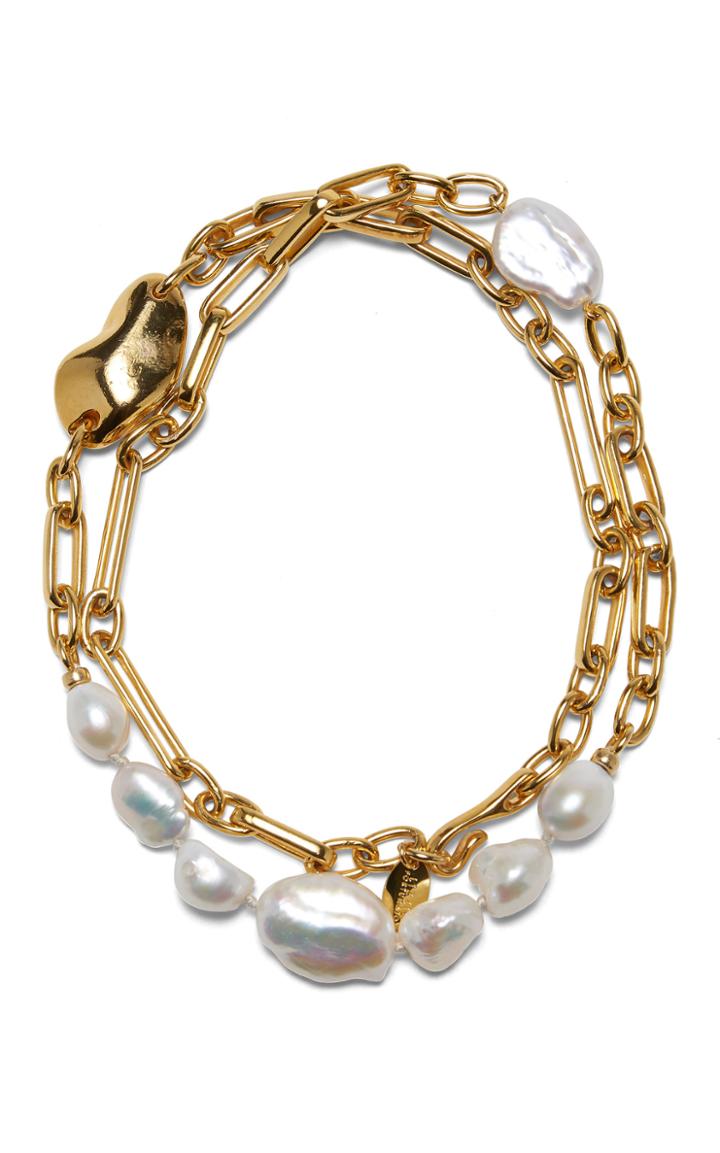 Lizzie Fortunato Oyster Gold-plated Pearl Necklace