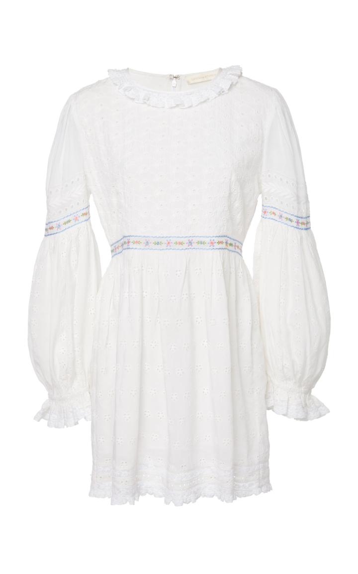 Loveshackfancy Jullian Long Sleeve Crisp Mini Dress