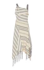 Monse Asymmetric Striped Cotton-linen Dress
