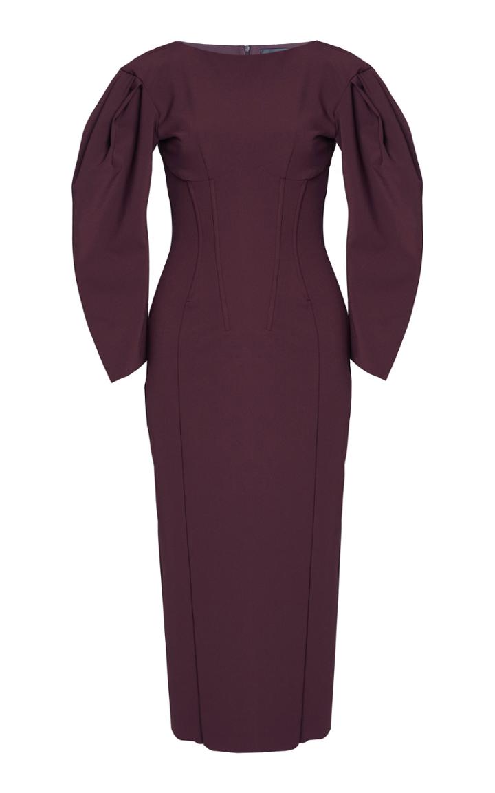 Lake Studio Pouf Sleeve Jersey Midi Dress