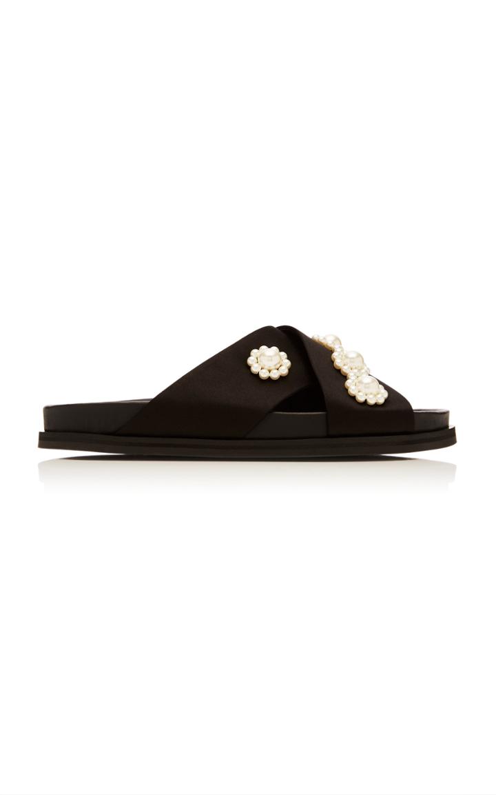 Simone Rocha Pearl-embellished Satin Sandals