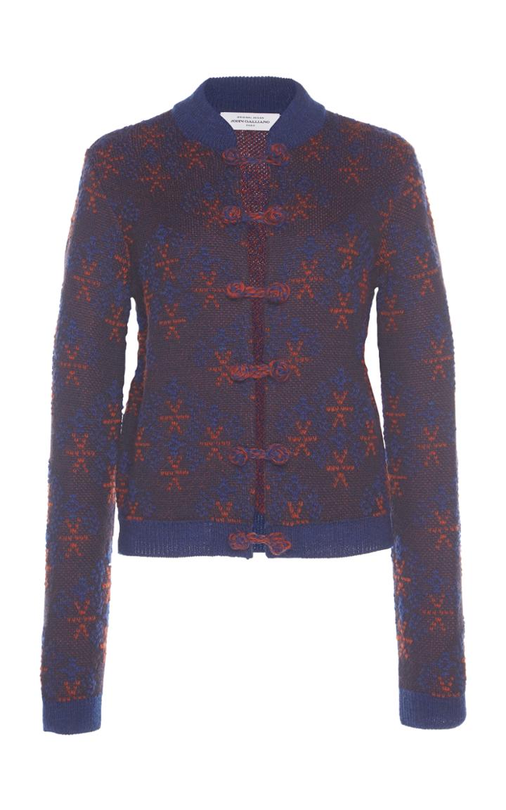 John Galliano Spider Jacquard Mandarin Cardigan
