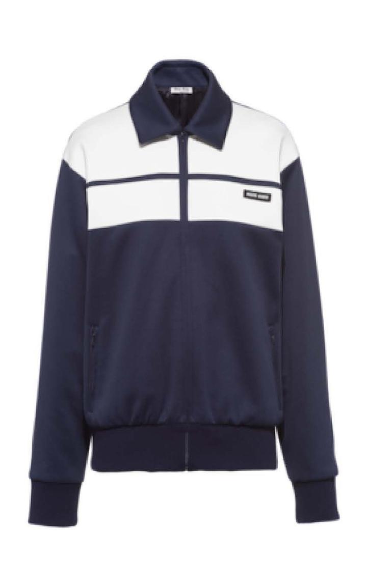 Moda Operandi Miu Miu Two-tone Striped Fleece Jacket