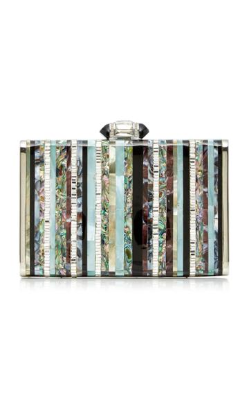 Judith Leiber Couture Tall Slender Rectangle Shell Stripes Clutch