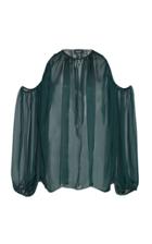 Moda Operandi Rochas Silk Cold-shoulder Top Size: 38