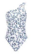 Moda Operandi Agua By Agua Bendita Fresa One-shoulder Acacias-print One-piece Swimsu