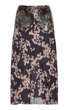 Paco Rabanne Chainmail-paneled Floral-print Chiffon Skirt