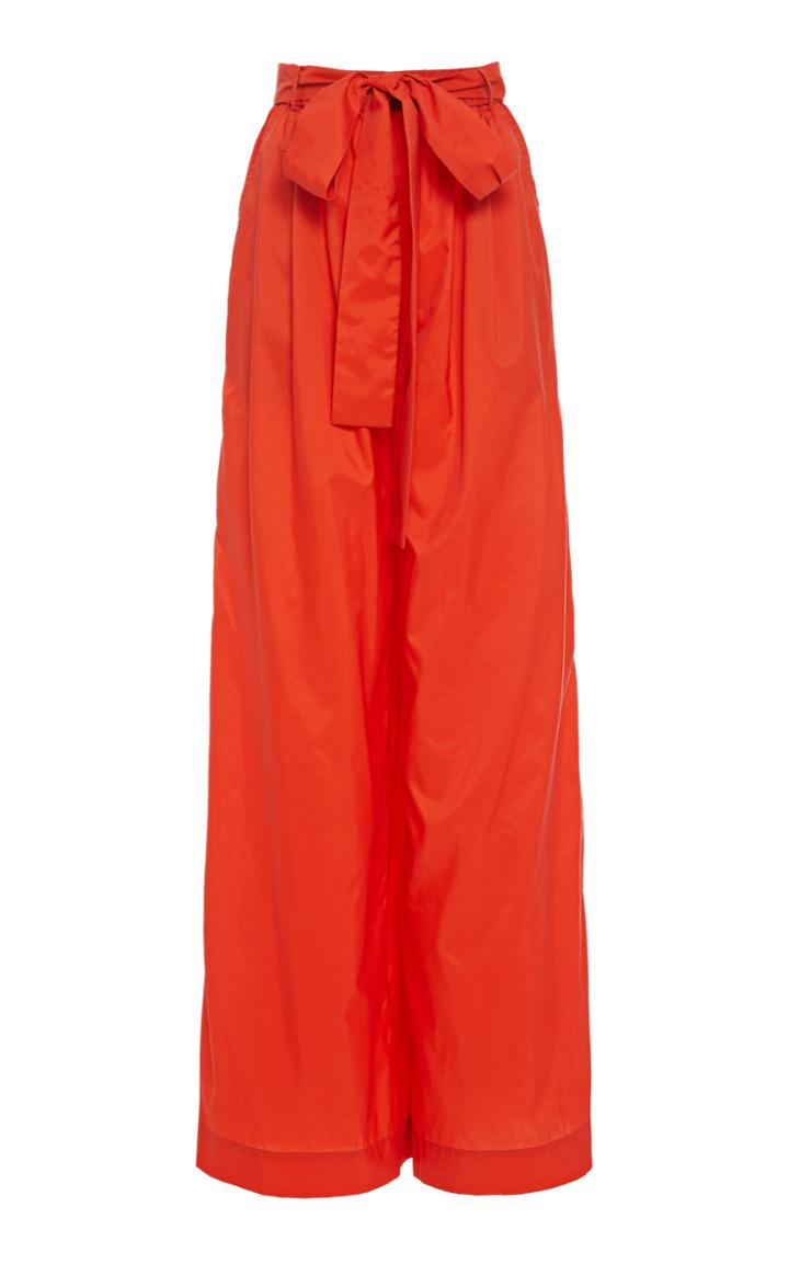 Staud Winnie Belted Nylon Wide-leg Pants