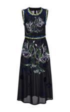Cynthia Rowley Embellished Mesh Beaded Dress