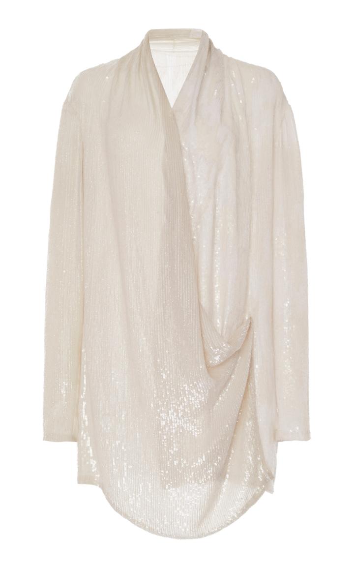Balmain Draped Silk Tunic Top