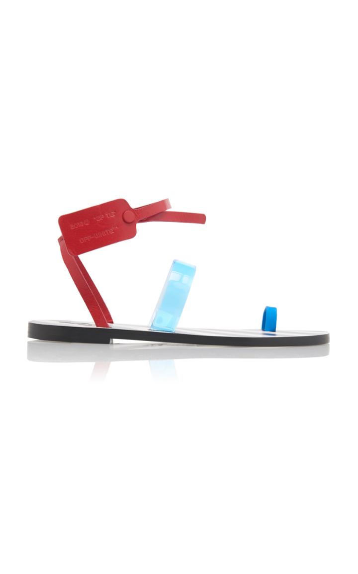 Off-white C/o Virgil Abloh Capri Color-blocked Leather And Pvc Sandals