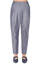 Moda Operandi Agnona High-rise Cotton Denim Folded Pant