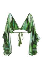 Agua De Coco Folhas Draped Bikini Top