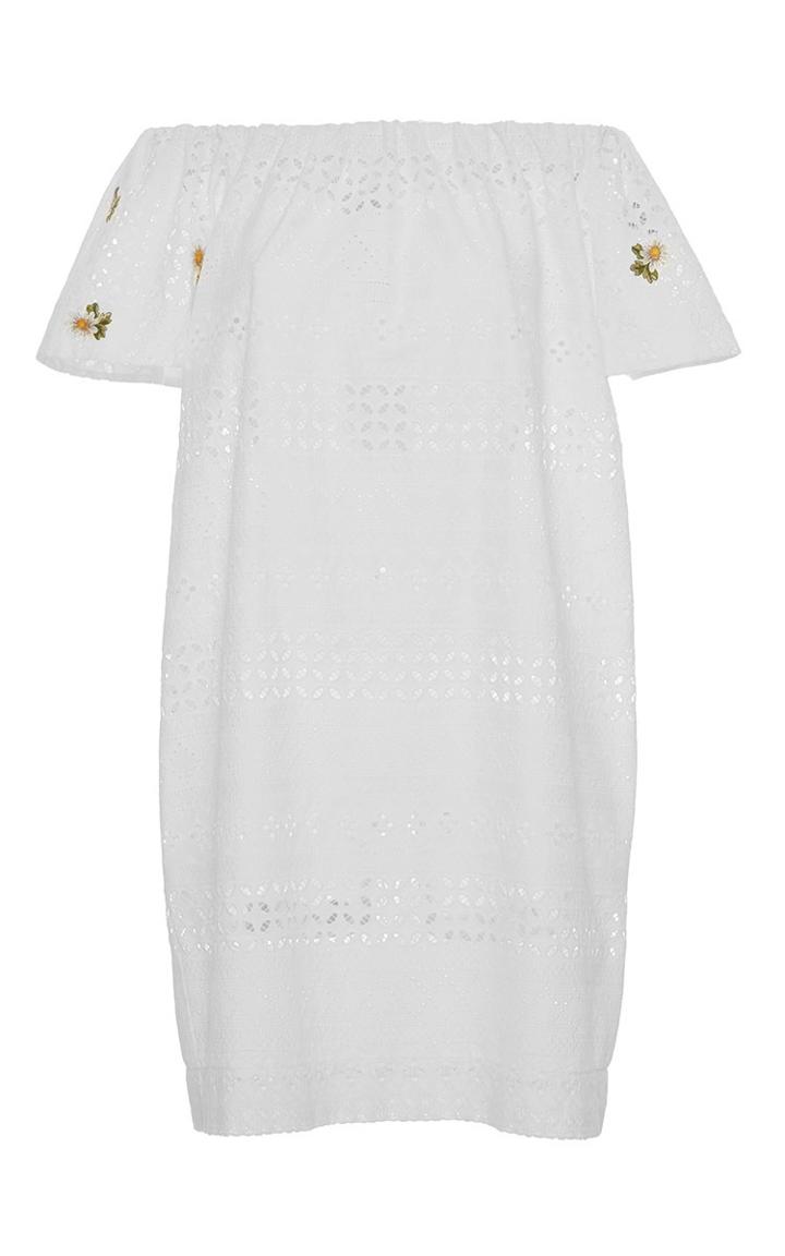 Blugirl Embroidered Off The Shoulder Dress