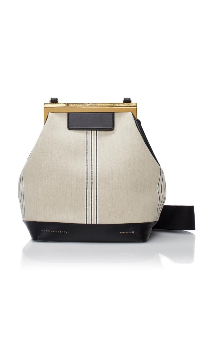 Victoria Beckham Canvas Frame Bucket Bag