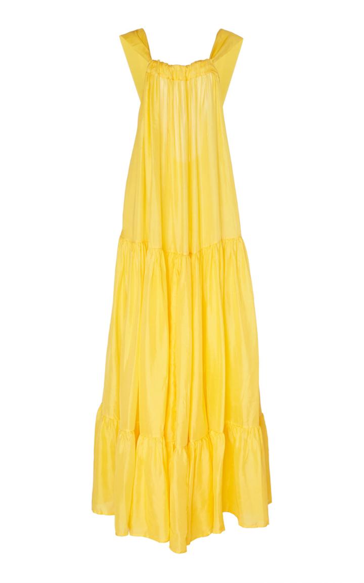 Kalita Asiri Gathered Silk Maxi Dress Size: Xs/s