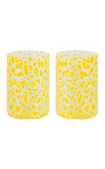 Moda Operandi Stories Of Italy Set Of 2 Crackl Lemon Glasses