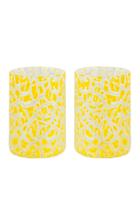 Moda Operandi Stories Of Italy Set Of 2 Crackl Lemon Glasses